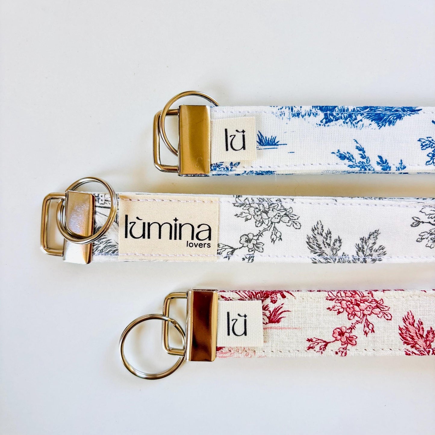 Toile de Jouy Keyfob | Handmade French Fabric Keychain