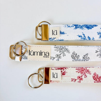 Toile de Jouy Keyfob | Handmade French Fabric Keychain