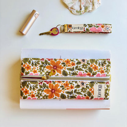 Elastic Pencil case | Floral Journal pen holder & Glass Pouch
