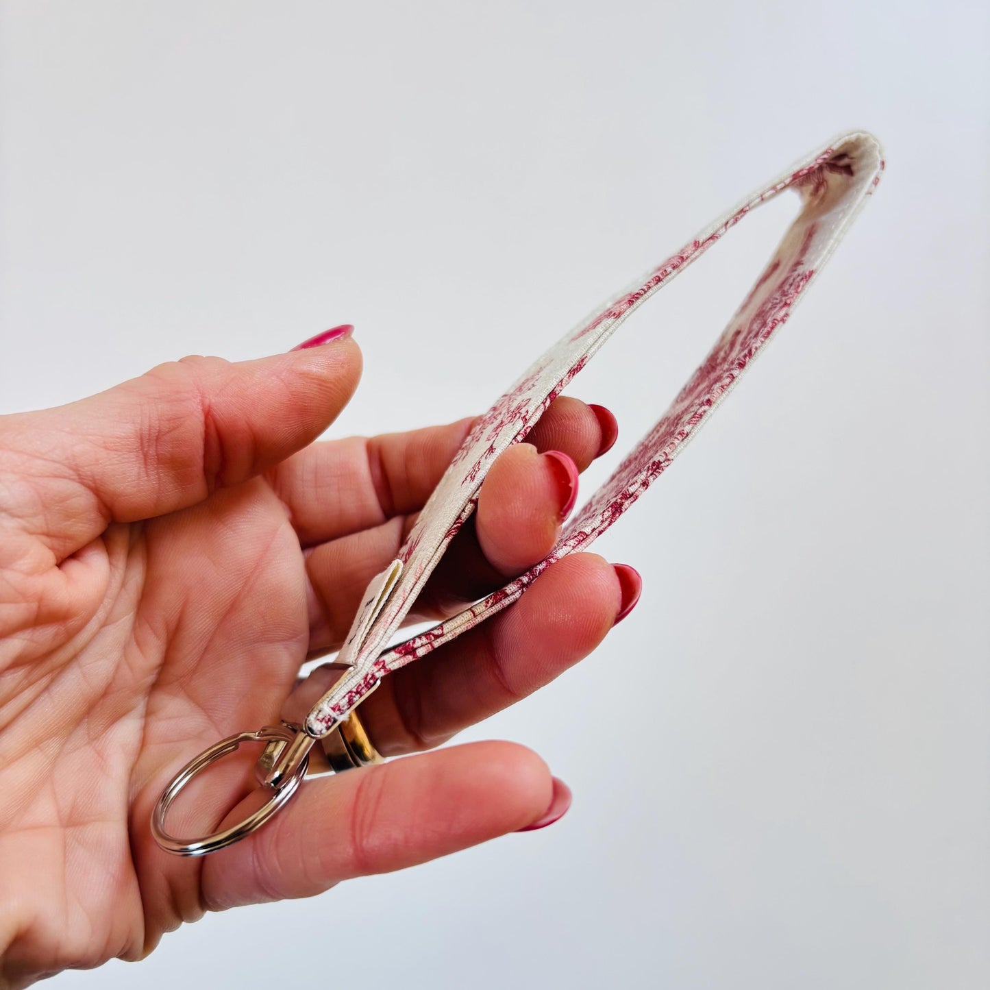 Toile de Jouy Keyfob | Handmade French Fabric Keychain