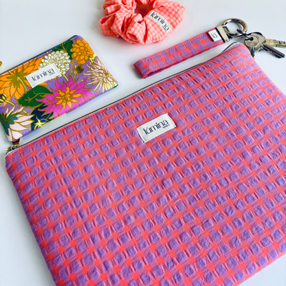 Laptop & Tablet Sleeve 11"–16” – Purple and Orange Gingham