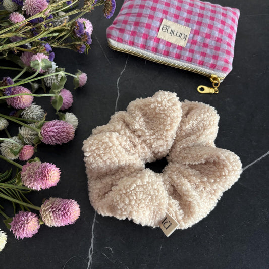 Beige Teddy Scrunchie