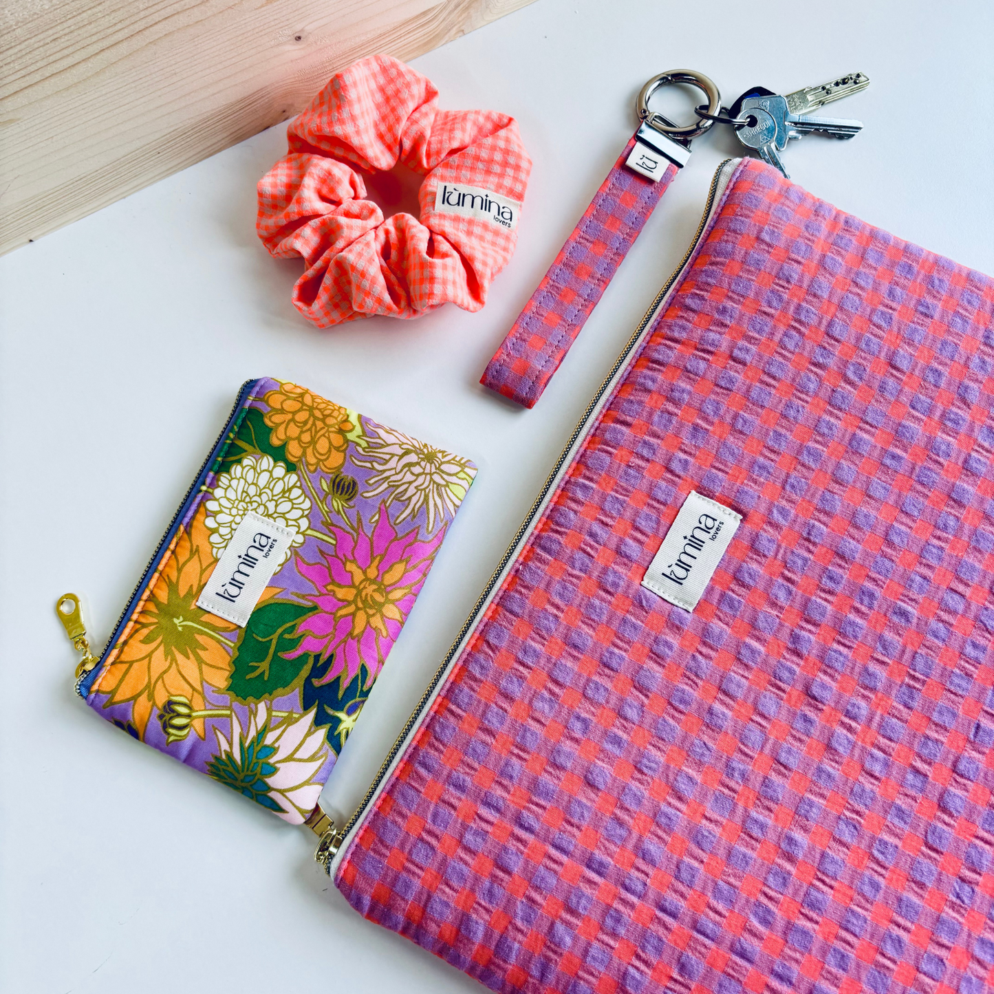 Laptop & Tablet Sleeve 11"–16” – Purple and Orange Gingham