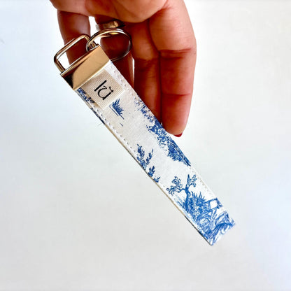 Toile de Jouy Keyfob | Handmade French Fabric Keychain