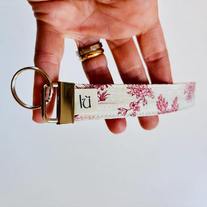 Toile de Jouy Keyfob | Handmade French Fabric Keychain