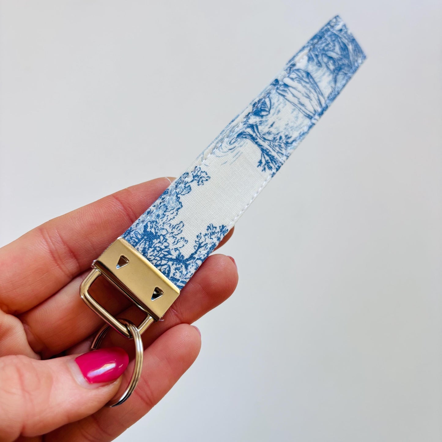 Toile de Jouy Keyfob | Handmade French Fabric Keychain