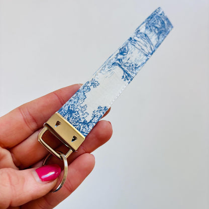 Toile de Jouy Keyfob | Handmade French Fabric Keychain