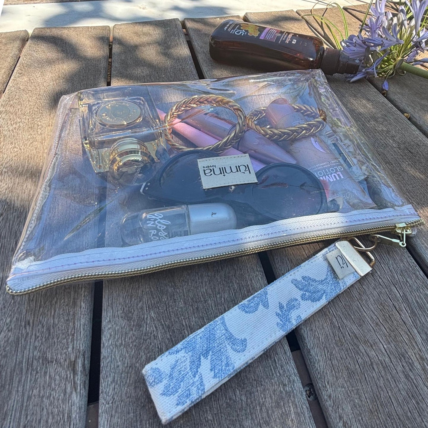 Clear PVC travel pouch | Flat Transparent Makeup Bag