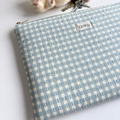 Laptop & Tablet Sleeve 11–16” – Dusty Blue Gingham PC cover