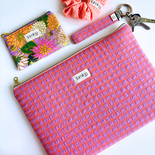 Laptop & Tablet Sleeve 11"–16” – Purple and Orange Gingham
