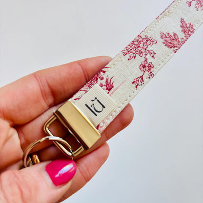 Toile de Jouy Keyfob | Handmade French Fabric Keychain