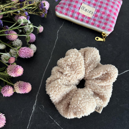 Beige Teddy Scrunchie