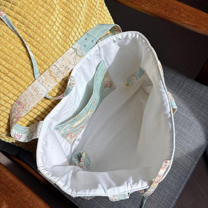 Padded Tote Bag – World Map Travel Laptop & Everyday Bag