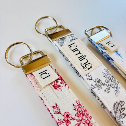 Toile de Jouy Keyfob | Handmade French Fabric Keychain