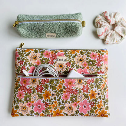 Laptop & Tablet Sleeve 11"–16” – Floral bloom with front pocket