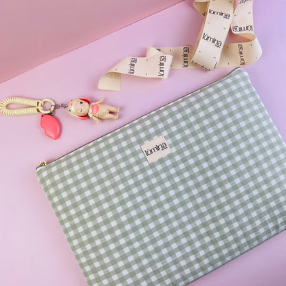 Laptop & Tablet Sleeve 11–16” – Sage Green Gingham