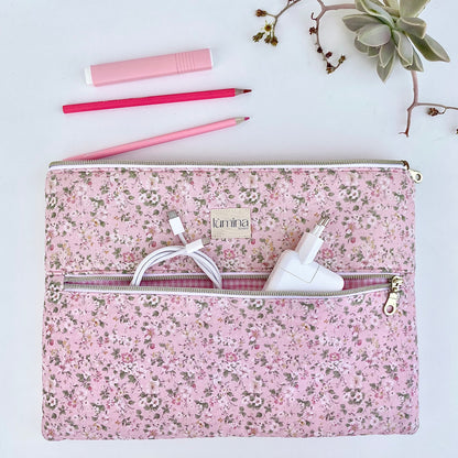 Laptop & Tablet Sleeve 11"–16” – Floral garden with front pocket
