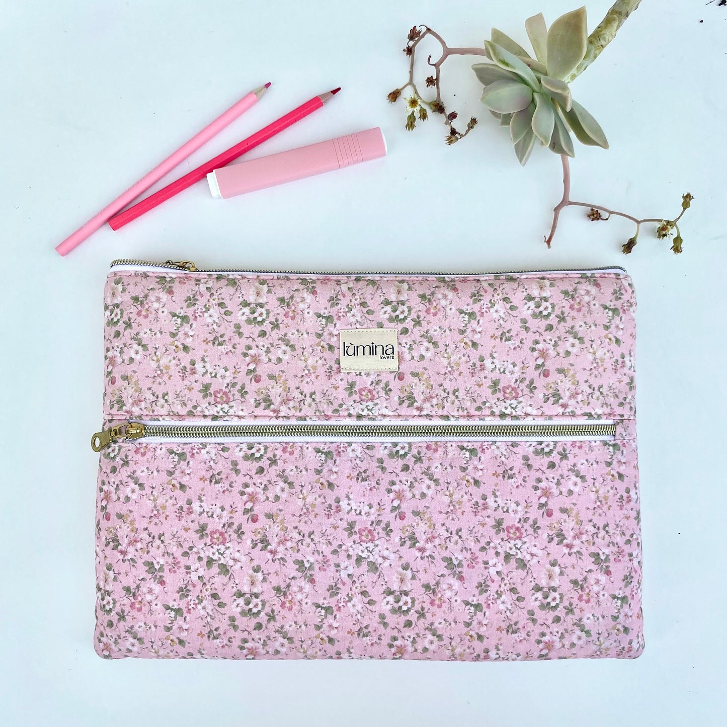 Laptop & Tablet Sleeve 11"–16” – Floral garden with front pocket