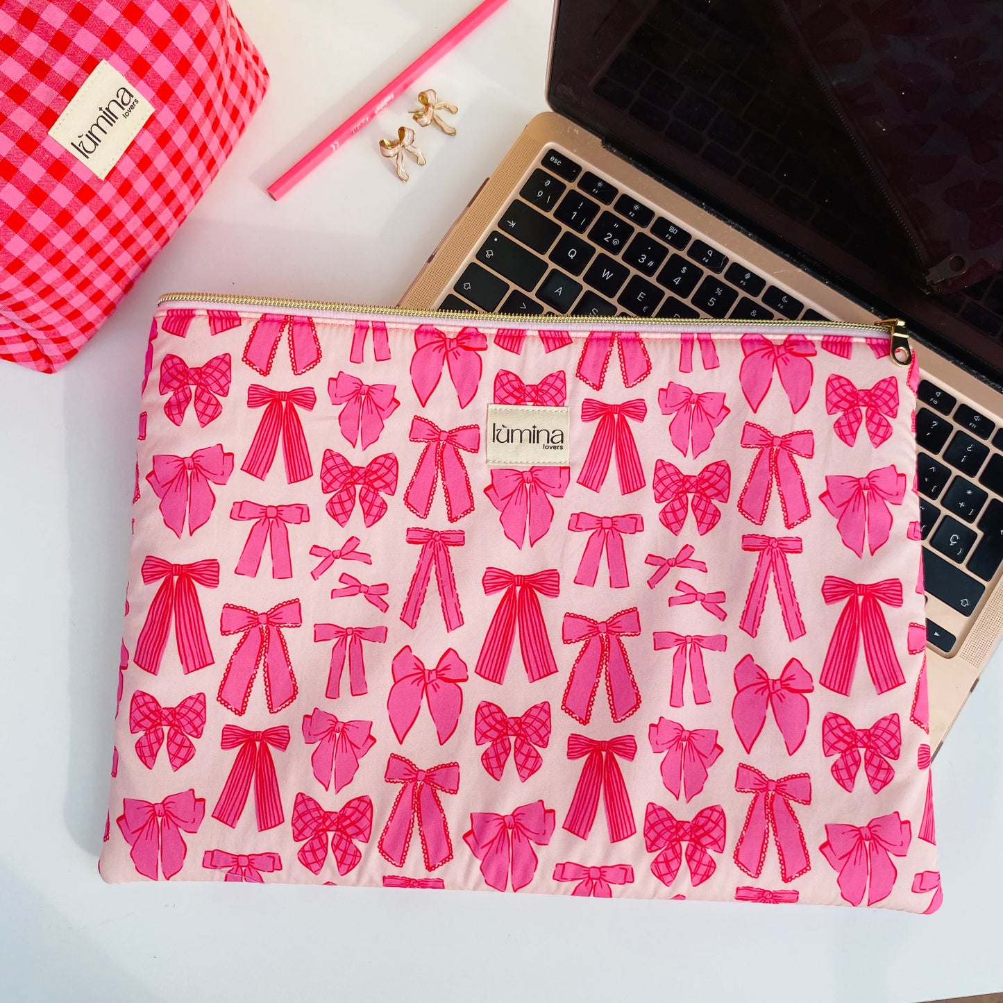 Laptop & Tablet Sleeve 11–16” – Cover with bows for Portable PC
