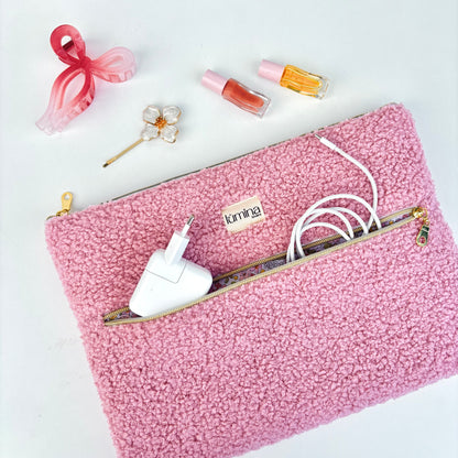 Laptop Sleeve 11"–16” –  Pink Teddy case with front pocket