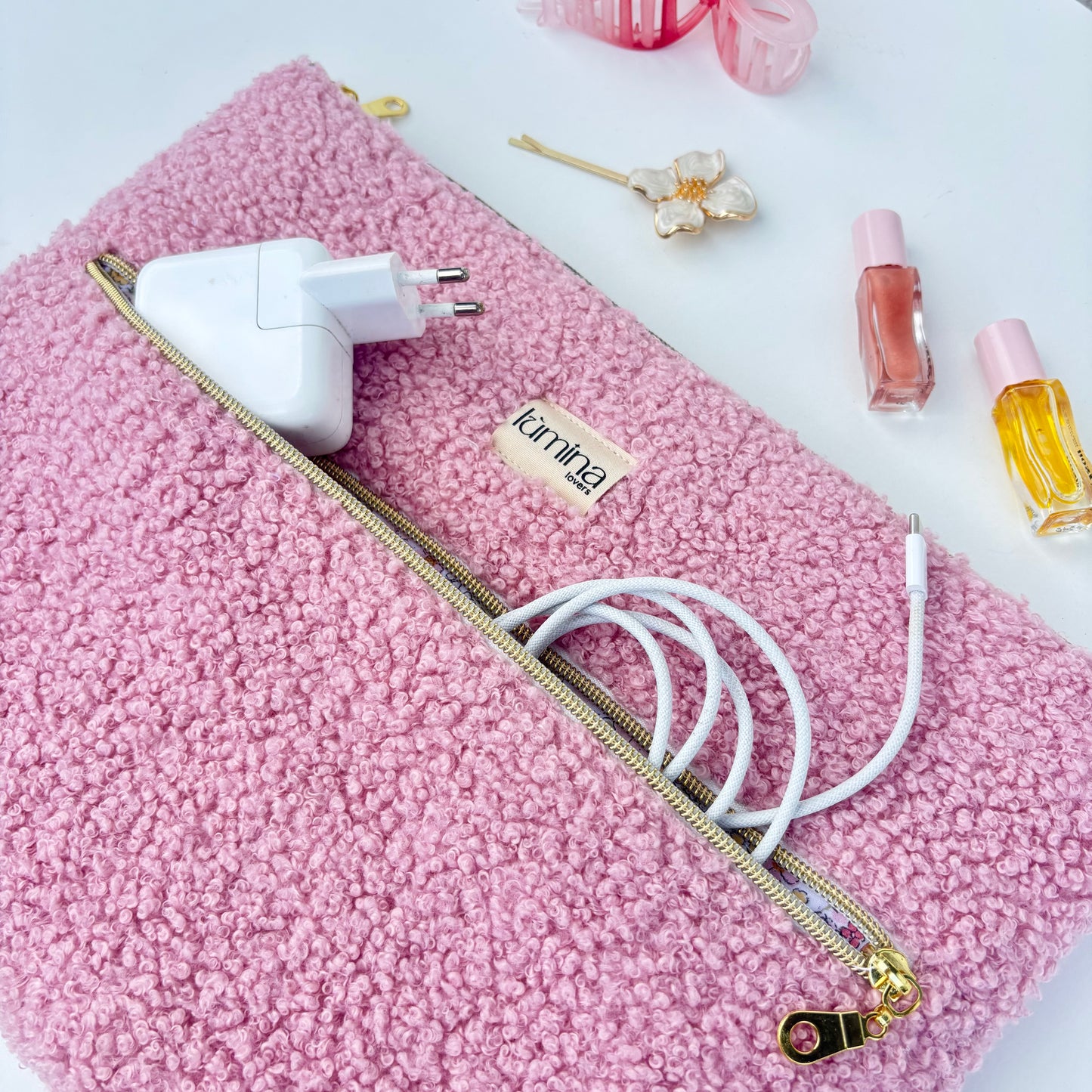 Laptop Sleeve 11"–16” –  Pink Teddy case with front pocket