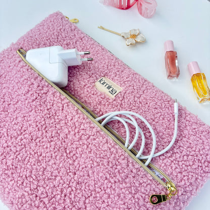 Laptop Sleeve 11"–16” –  Pink Teddy case with front pocket