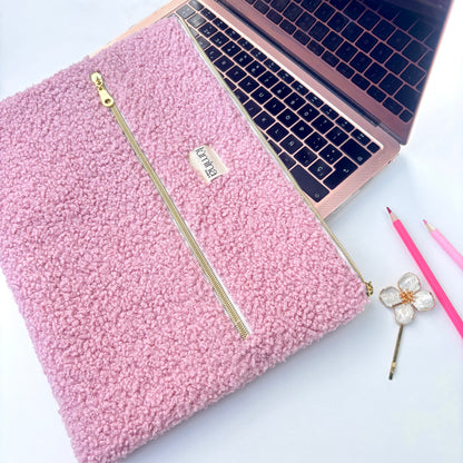 Laptop Sleeve 11"–16” –  Pink Teddy case with front pocket