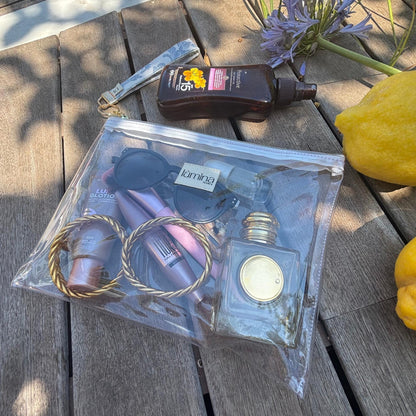 Clear PVC travel pouch | Flat Transparent Makeup Bag