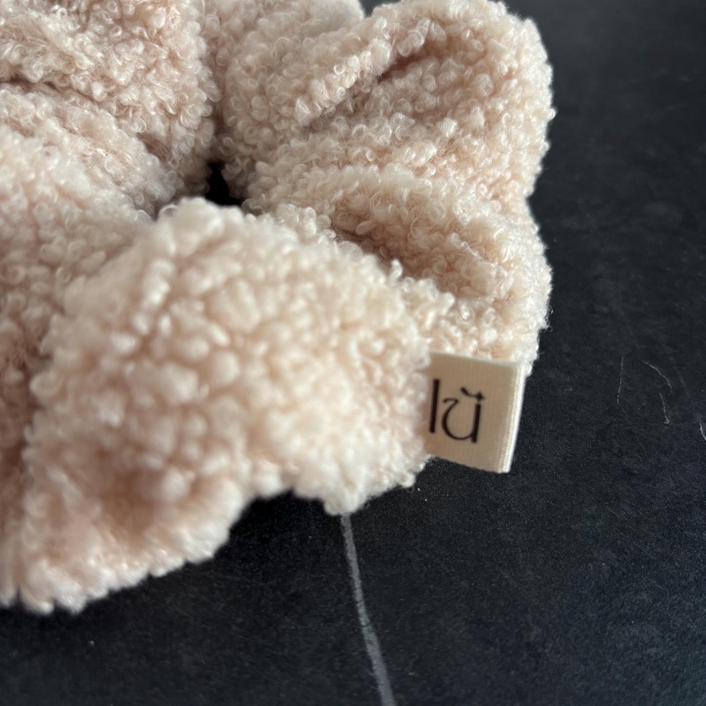 Beige Teddy Scrunchie